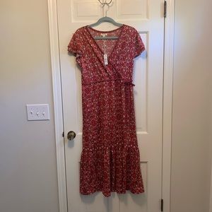 Max Studio floral faux wrap dress